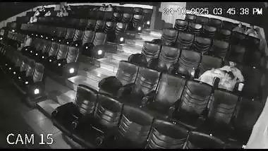 Blowjob in cinema theatre by horny girlfriend